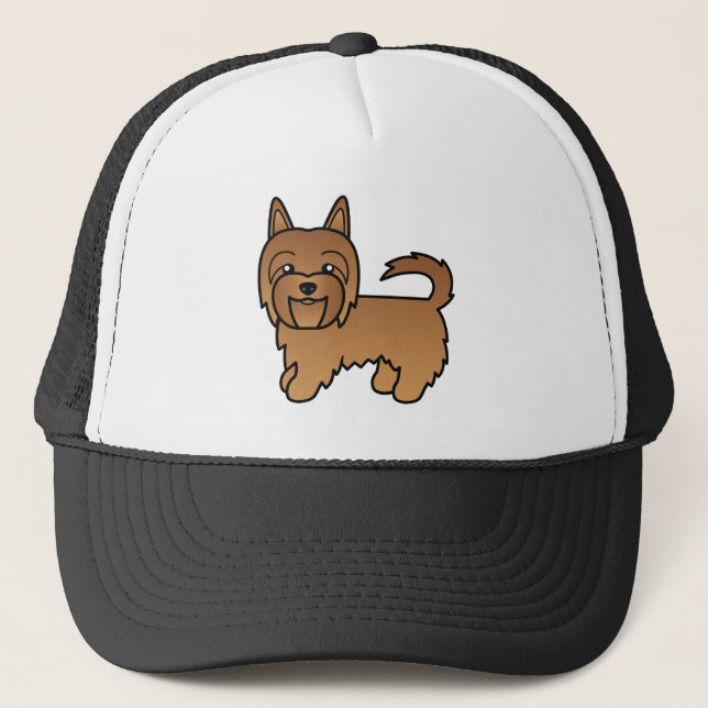 Boné Ilustração Bonita do Cão Terrier Australiano Verme (Frente)