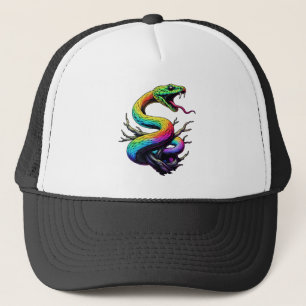 Boné Ilustração Colorida de Cobra