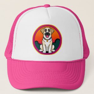Boné Ilustração Colorida de um Cachorro Sorridente