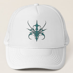 Boné Ilustração de Arte de Linha Tribal Aquamarine Fero