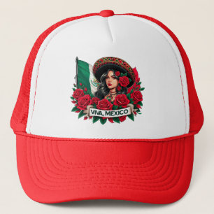 Boné Ilustração de arte do méxico Girl Viva