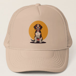 Boné Ilustração de Cachorro de Desenho Animado Fofo
