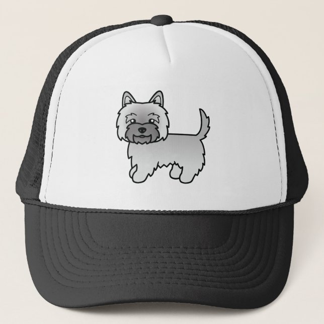 Boné Ilustração de cachorro de desenho animado fofo do  (Frente)