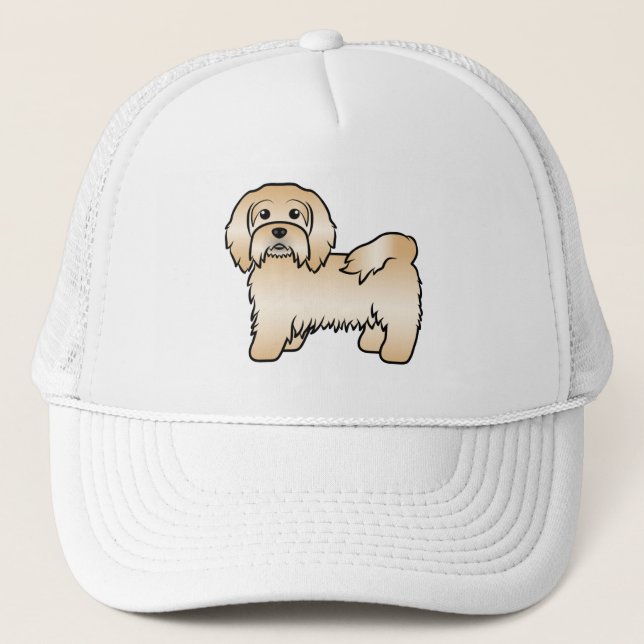 Boné Ilustração de cachorro de desenho animado Havanese (Frente)