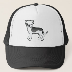Boné Ilustração de Cachorro Negra Piebald Americano Bul