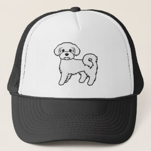 Boné Ilustração de Cão de Cartoon Cortado Maltês