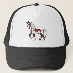 Boné Ilustração de Cartoon de Cavalo de Trote Castanho