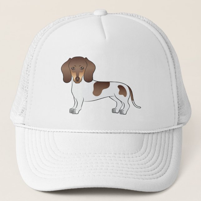 Boné Ilustração de Dachshund de pelo curto marrom e beg (Frente)