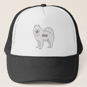 Boné Ilustração de desenho animado com cão Samoyed