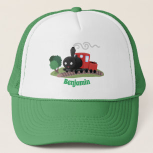 Boné Ilustração de desenho animado da locomotiva de c