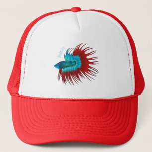 Boné Ilustração de desenho animado de betta-rabo-cruzad