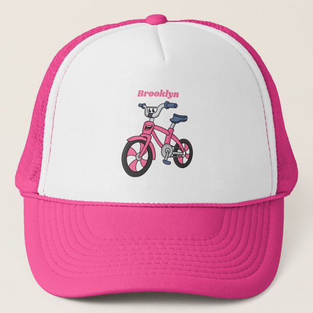 Boné Ilustração de desenho animado de bicicleta de cria (Frente)