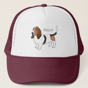 Boné Ilustração de desenho animado de cão de cão de cão