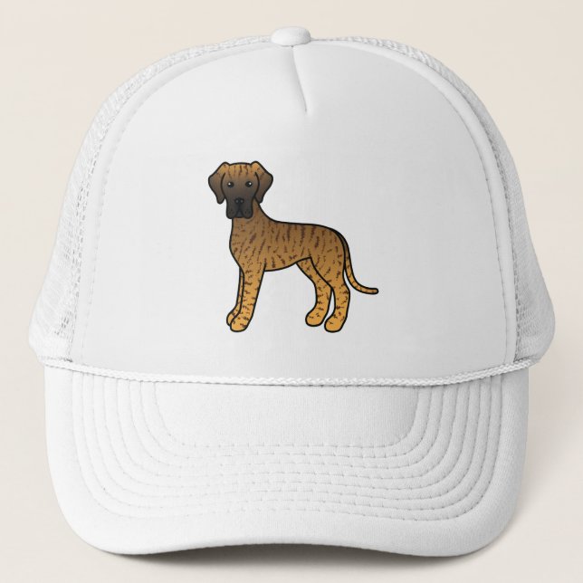 Boné Ilustração de desenho animado de cão Great Dane li (Frente)