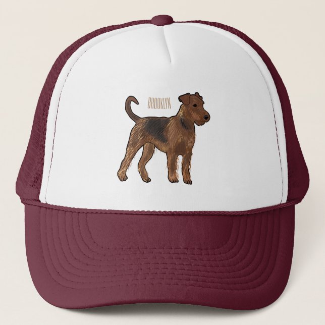 Boné ilustração de desenho animado de cão terrier Aired (Frente)