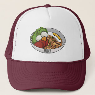Boné Ilustração de desenho animado de macarrão