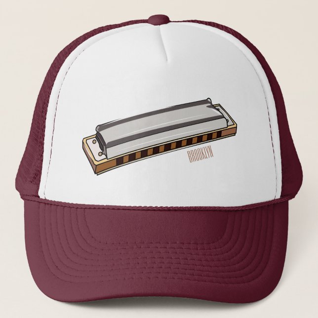 Boné Ilustração de desenho da Harmonica (Frente)
