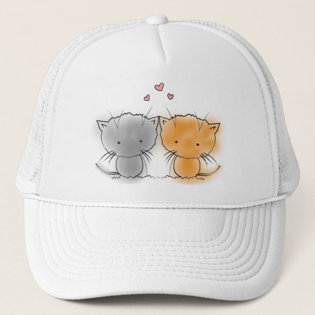 Boné Ilustração de Dois Gatinhos Pequenos (Frente)