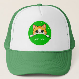 Boné Ilustração de Gato Fofo