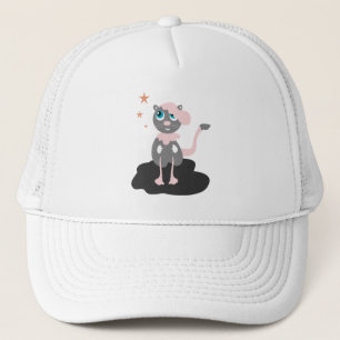 Boné Ilustração de Gato Infantil Fofa Kitty Cartoon