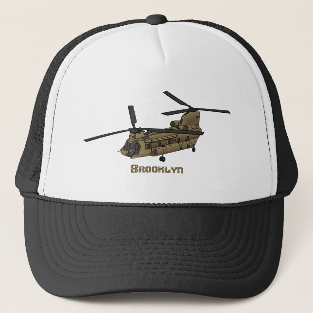 Boné Ilustração de helicóptero militar Chinook (Frente)