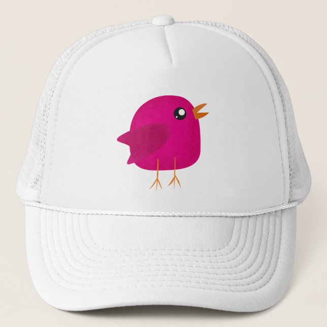 Boné Ilustração de Passarinho Rosa Fofa (Frente)