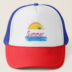 Boné Ilustração de Praia Sunset Summer
