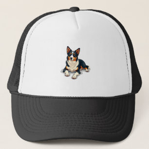 Boné Ilustração de retrato de Border Collie tricolor vi