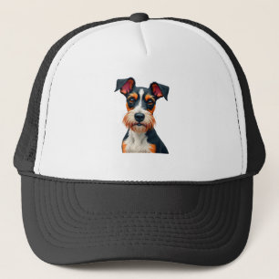 Boné Ilustração de retrato de cachorro colorido retrô V