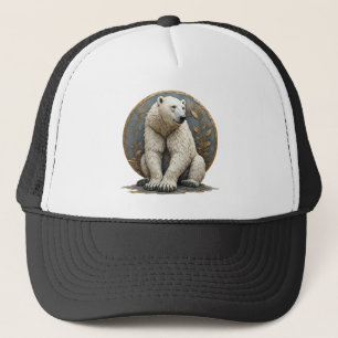Boné Ilustração Elegante de Urso Polar