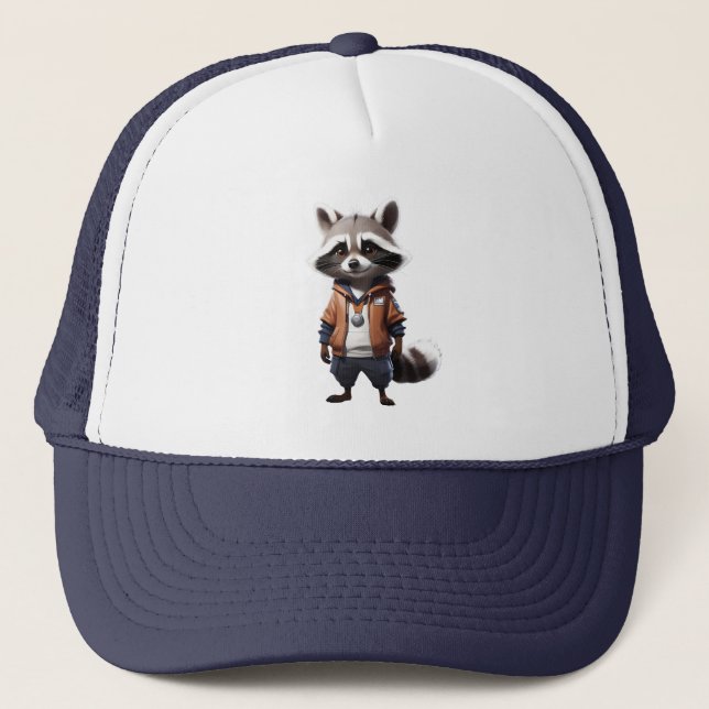 Boné Ilustração legal e Adorável do Raccoon (Frente)