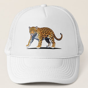 Boné Ilustração Majestosa de Jaguar com Padrão de Pelo