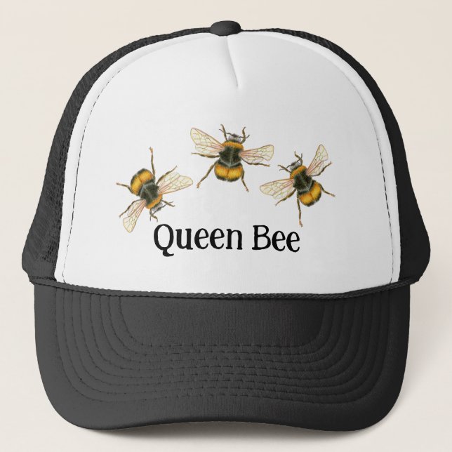 Boné Ilustração Personalizável da Abelha Rainha Bee Bum (Frente)