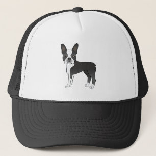 Boné Ilustração Preta E Branca De Cão Terrier De Bos