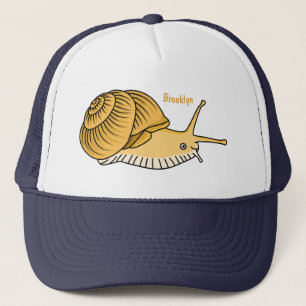 Boné Imagem de desenho animado de caracol amarelo-bonit