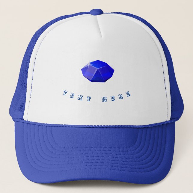 Boné Imagem de Diamante Real com Texto Personalizado Aq (Frente)