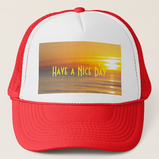 Boné Imagem e texto personalizados de 'Tenha um bom dia (Frente)