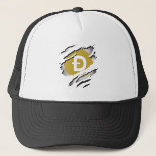 Boné Imagem Revelada do Logotipo Dogecoin Torn - Trucke