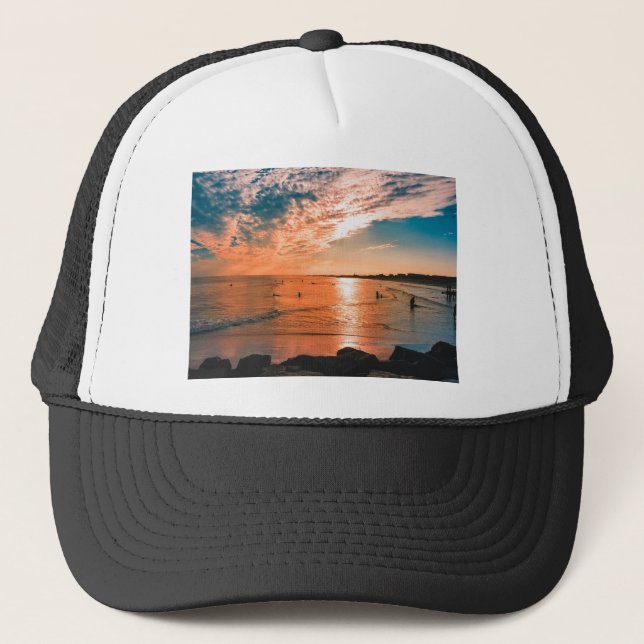 Boné Imagens Cênicas do Oceano de Arte de Praia Fotogra (Frente)