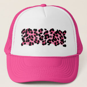 Boné Impressão cor-de-rosa retro do leopardo