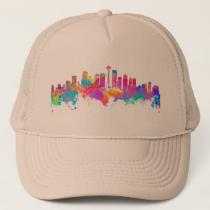 Boné Impressão da arte da aguarela da skyline de