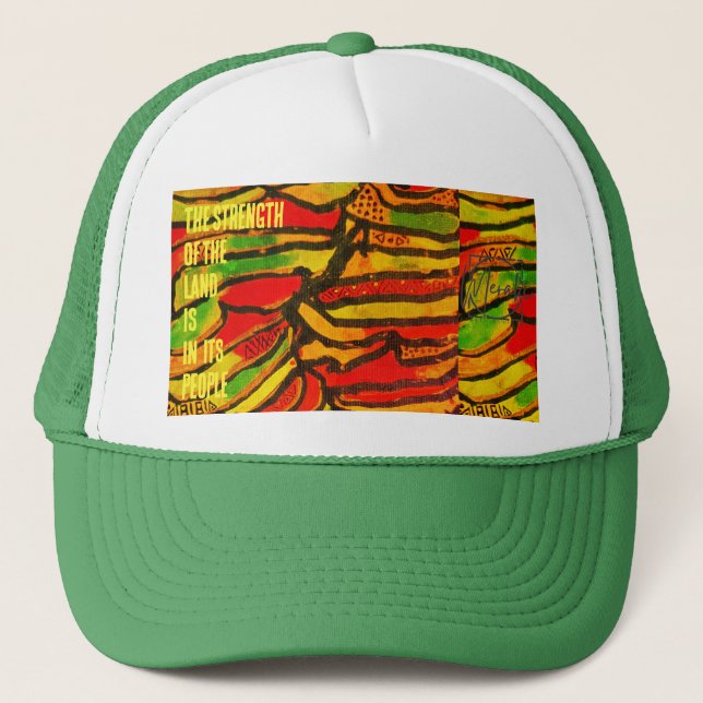 Boné Impressão do Congo  a força da terra  (Frente)