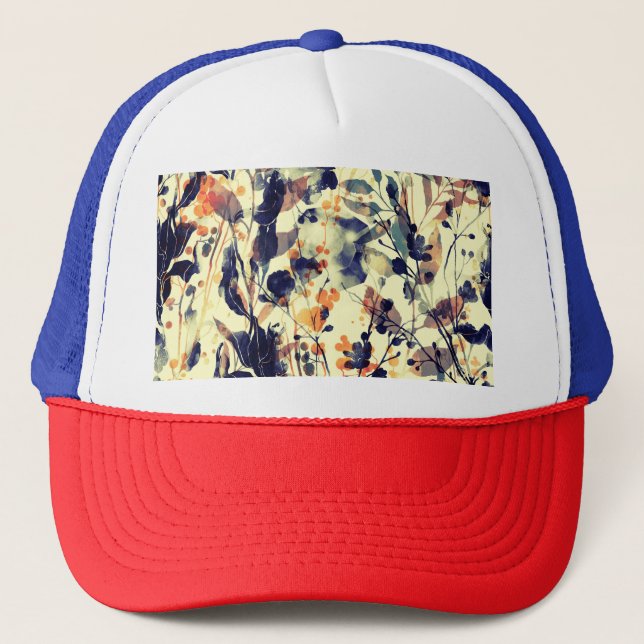 Boné Impressões da Natureza: Floral Deixa Sem Fio. (Frente)