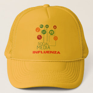 Boné "Influenza das Mídias Sociais" Divertido