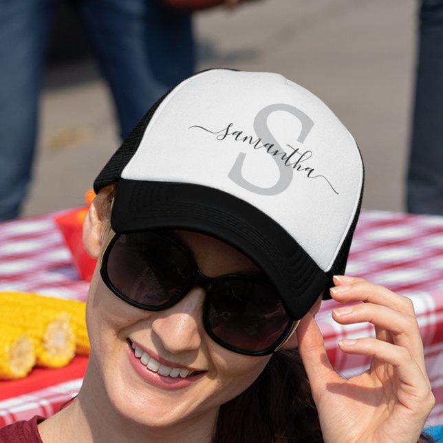 Boné Iniciais de Monograma Caligrafia Minimalista  (Criador carregado)