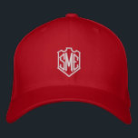 Boné Iniciais de repouso personalizados do monograma<br><div class="desc">Iniciais Monogramas de Crest Monogramas Boné personalizados com beisebol personalizado apresenta o simples monograma bordado moderno de suas iniciais dentro a crest border. Perfeito como presente para a família e amigos no aniversário, Natal, Dia de os pais, Dia de as mães, casamentos e muito mais. Criado pelo Evco Studio www.zazzle.com/store/evcostudio...</div>