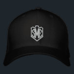 Boné Iniciais de repouso personalizados do monograma<br><div class="desc">Iniciais Monogramas de Crest Monogramas Boné personalizados com beisebol personalizado apresenta o simples monograma bordado moderno de suas iniciais dentro a crest border. Perfeito como presente para a família e amigos no aniversário, Natal, Dia de os pais, Dia de as mães, casamentos e muito mais. Criado pelo Evco Studio www.zazzle.com/store/evcostudio...</div>