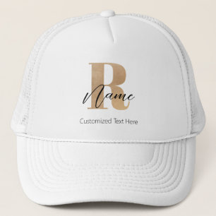 Boné Inicial Moderna Monogramada R & Nome Personalizado