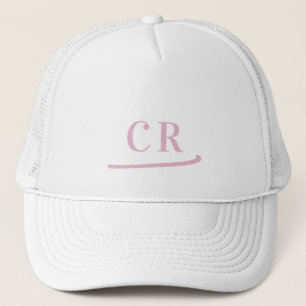 Boné Inicials Minimalistas Personalizadas Rosa Monogram
