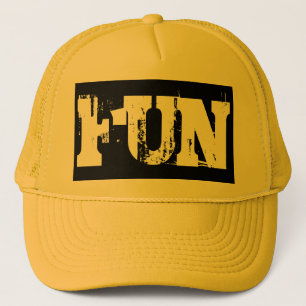 Boné inscrição FUN preto grunge